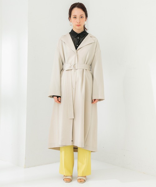 STUDIOUS（ステュディオス）の「【STUDIOUS】バックタックシングルコート（トレンチコート・レディース・ベージュ/ネイビー/ピンク・1/2）」の12枚目の写真