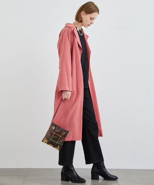 STUDIOUS（ステュディオス）の「【STUDIOUS】バックタックシングルコート（トレンチコート・レディース・ベージュ/ネイビー/ピンク・1/2）」の18枚目の写真