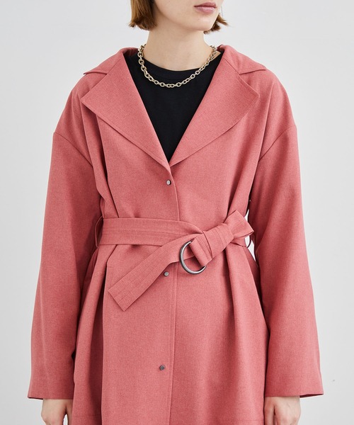 STUDIOUS（ステュディオス）の「【STUDIOUS】バックタックシングルコート（トレンチコート・レディース・ベージュ/ネイビー/ピンク・1/2）」の21枚目の写真