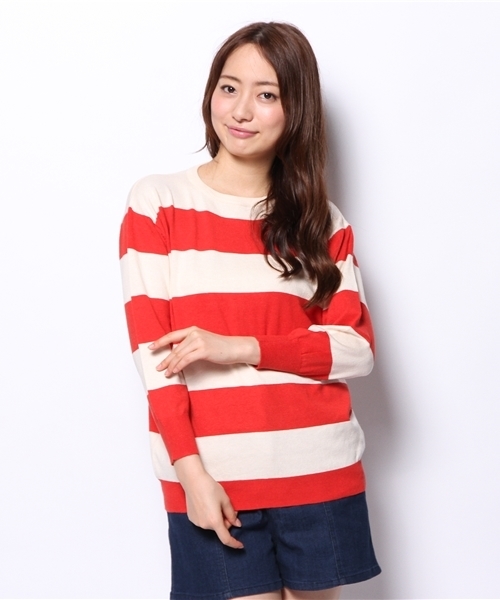 Kastane（カスタネ）の「【Kastane】ボーダープルオーバー（ニット/セーター・レディース・レッド/ネイビー/キャメル・FREE）」の12枚目の写真
