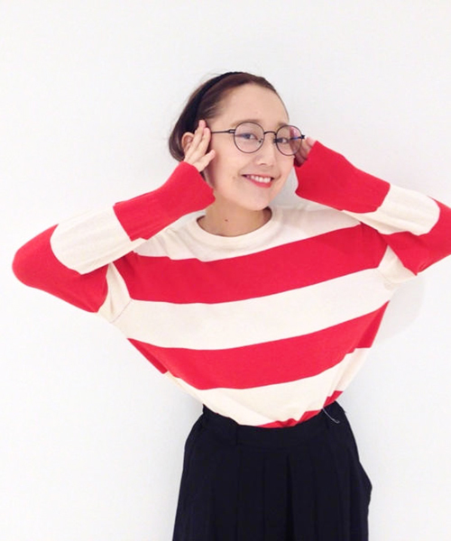 Kastane（カスタネ）の「【Kastane】ボーダープルオーバー（ニット/セーター・レディース・レッド/ネイビー/キャメル・FREE）」の14枚目の写真