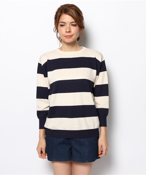 Kastane（カスタネ）の「【Kastane】ボーダープルオーバー（ニット/セーター・レディース・レッド/ネイビー/キャメル・FREE）」の4枚目の写真