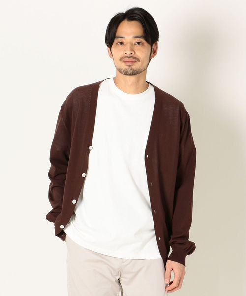 SHIPS any(シップス エニィ)の「SHIPS any:アイスニット クール カーディガン(カーディガン/ボレロ・メンズ・グリーン/ネイビー/ブラウン・SMALL/MEDIUM/X-LARGE/LARGE)」の4枚目の写真
