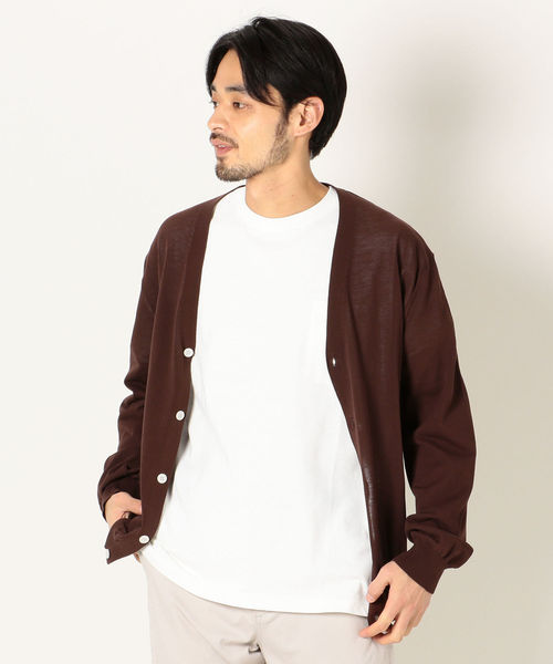 SHIPS any(シップス エニィ)の「SHIPS any:アイスニット クール カーディガン(カーディガン/ボレロ・メンズ・グリーン/ネイビー/ブラウン・SMALL/MEDIUM/X-LARGE/LARGE)」の5枚目の写真