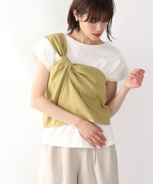 LOWRYS FARM（ローリーズファーム）の「【セットアイテム】アシメ２Ｐプルオーバー　881223（Tシャツ/カットソー・レディース・チャコールグレー/ライトグレー/ブラウン/イエロー・FREE）」の4枚目の写真