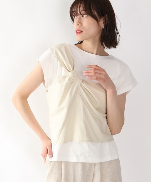 LOWRYS FARM（ローリーズファーム）の「【セットアイテム】アシメ２Ｐプルオーバー　881223（Tシャツ/カットソー・レディース・チャコールグレー/ライトグレー/ブラウン/イエロー・FREE）」の2枚目の写真