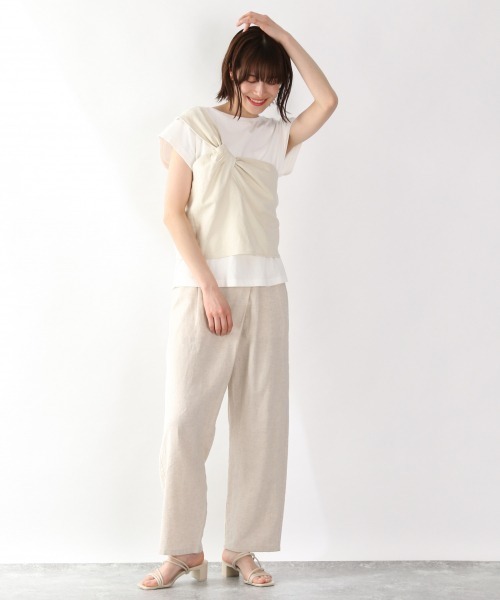 LOWRYS FARM（ローリーズファーム）の「【セットアイテム】アシメ２Ｐプルオーバー　881223（Tシャツ/カットソー・レディース・チャコールグレー/ライトグレー/ブラウン/イエロー・FREE）」の5枚目の写真