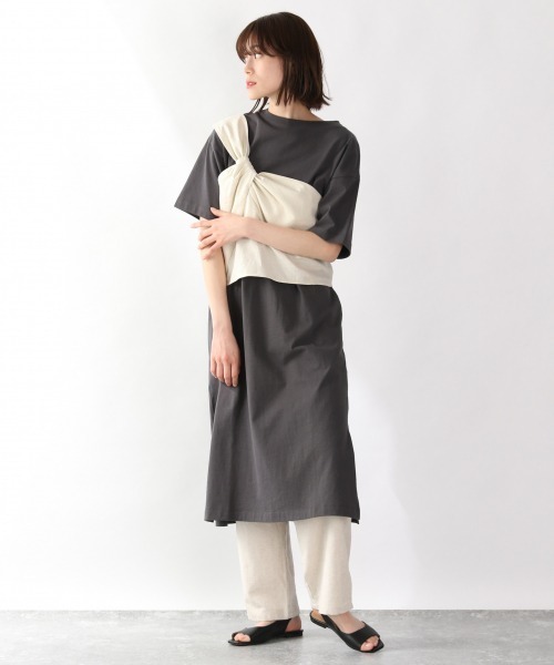 LOWRYS FARM（ローリーズファーム）の「【セットアイテム】アシメ２Ｐプルオーバー　881223（Tシャツ/カットソー・レディース・チャコールグレー/ライトグレー/ブラウン/イエロー・FREE）」の7枚目の写真