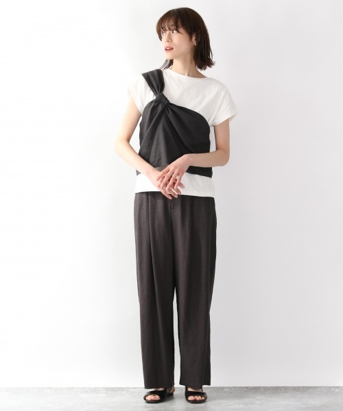 LOWRYS FARM（ローリーズファーム）の「【セットアイテム】アシメ２Ｐプルオーバー　881223（Tシャツ/カットソー・レディース・チャコールグレー/ライトグレー/ブラウン/イエロー・FREE）」の8枚目の写真