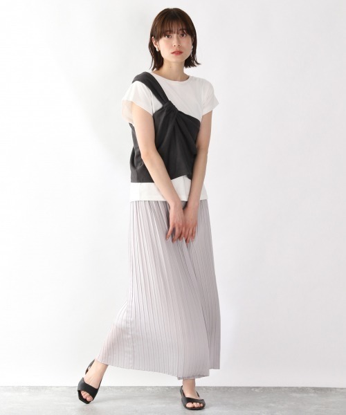 LOWRYS FARM（ローリーズファーム）の「【セットアイテム】アシメ２Ｐプルオーバー　881223（Tシャツ/カットソー・レディース・チャコールグレー/ライトグレー/ブラウン/イエロー・FREE）」の9枚目の写真