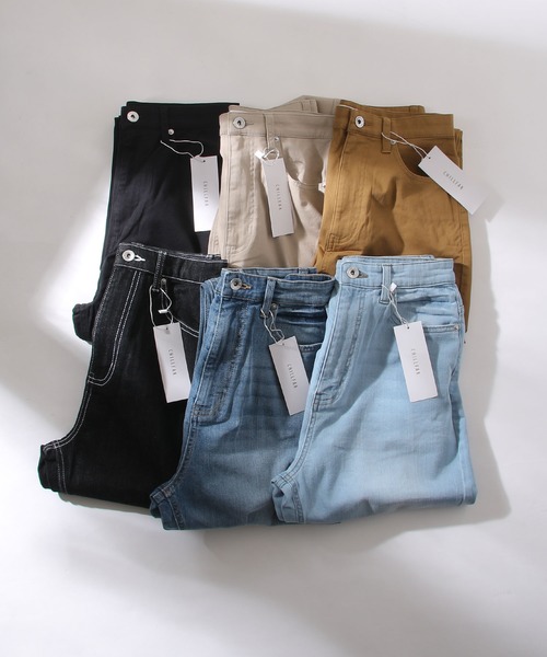 Chillfar(チルファー)の「ハイウエストストレッチ バルーン ツイル/デニムパンツ(デニムパンツ・レディース・ホワイト/サックスブルー/ブルー/ワンウォッシュ/ブラック/グレー/ベージュ/ブラウン/カーキ/ブラック系・SMALL/MEDIUM/LARGE/X-LARGE)」の11枚目の写真