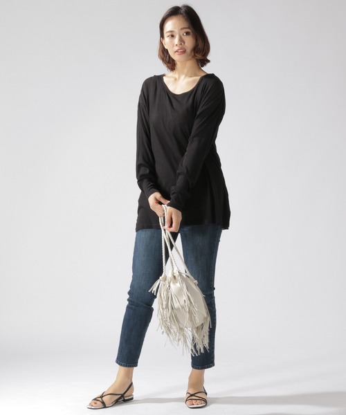 BAYFLOW（ベイフロー）の「シアーロングＴシャツ（Tシャツ/カットソー・レディース・ブラック/ライトグリーン・FREE）」の11枚目の写真