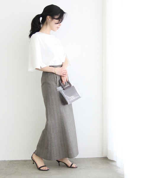 ADAM ET ROPE'（アダムエロペ）の「スリーブフレアSLITプルオーバー（シャツ/ブラウス・レディース・ブラック/ホワイト/ブルー・FREE）」の14枚目の写真