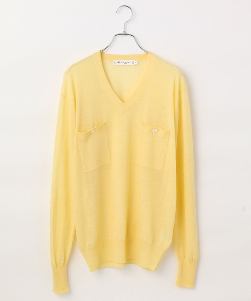 【セール】ウールシルクプレーンステッチ Vネックプルオーバー（ニット/セーター）｜ROPE'（ロペ）