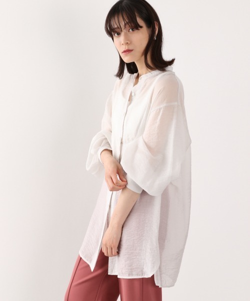 LOWRYS FARM(ローリーズファーム)の「シアードレスシャツLS 892642(シャツ/ブラウス・レディース・ブラック/ダークブラウン/アイボリー・FREE)」の11枚目の写真