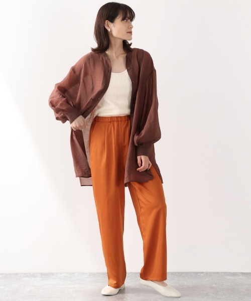 LOWRYS FARM(ローリーズファーム)の「シアードレスシャツLS 892642(シャツ/ブラウス・レディース・ブラック/ダークブラウン/アイボリー・FREE)」の4枚目の写真