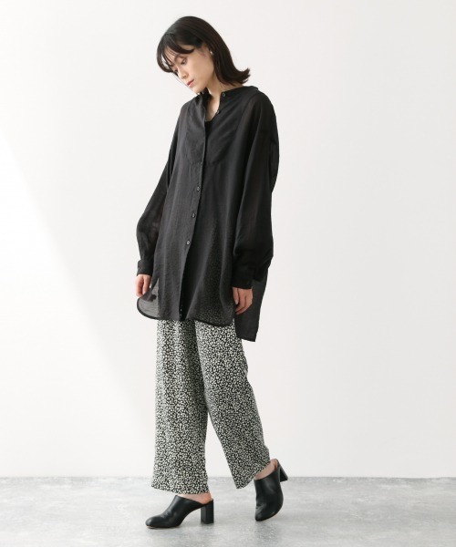 LOWRYS FARM(ローリーズファーム)の「シアードレスシャツLS 892642(シャツ/ブラウス・レディース・ブラック/ダークブラウン/アイボリー・FREE)」の9枚目の写真