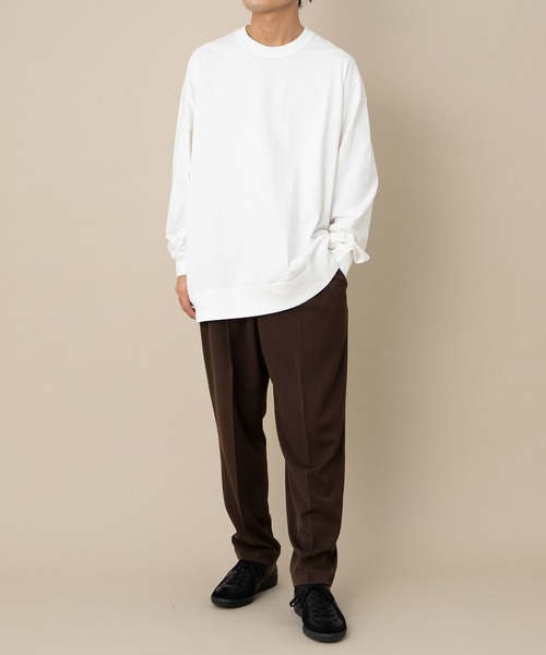 ADAM ET ROPE'（アダムエロペ）の「度詰めスウェット リラックスシルエットロンT（Tシャツ/カットソー・メンズ・ホワイト/ネイビー/カーキ・M/L）」の14枚目の写真