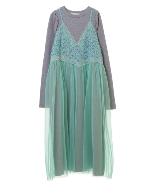 Candy Stripper（キャンディストリッパー）の「LINGERIE LAYERED ドレス（ワンピース・レディース・ヘザーグレー/アイボリー/ブラック・2）」の14枚目の写真