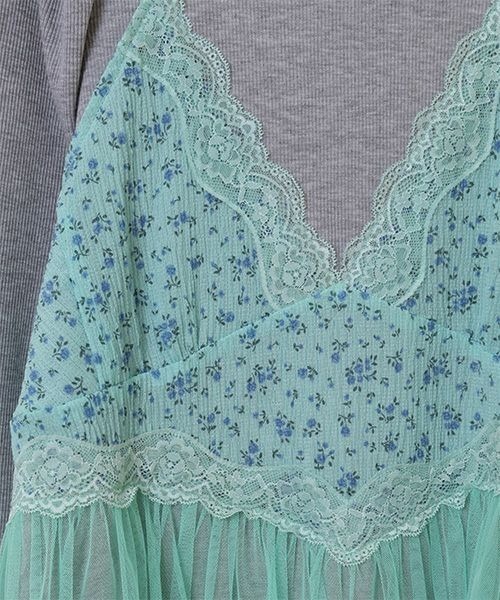 Candy Stripper（キャンディストリッパー）の「LINGERIE LAYERED ドレス（ワンピース・レディース・ヘザーグレー/アイボリー/ブラック・2）」の7枚目の写真