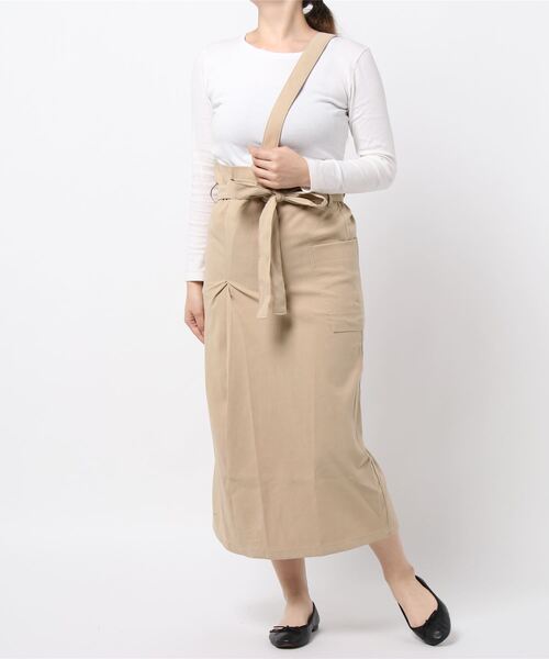 STYLEBLOCK(スタイルブロック)の「起毛ワンショル取り外しラップスカート(スカート・レディース・ブラック/パープル/ライトベージュ/オレンジ・M)」の1枚目の写真