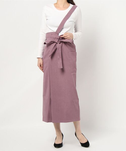 STYLEBLOCK(スタイルブロック)の「起毛ワンショル取り外しラップスカート(スカート・レディース・ブラック/パープル/ライトベージュ/オレンジ・M)」の8枚目の写真