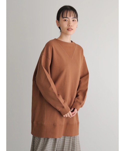 AMERICAN HOLIC（アメリカンホリック）の「変形ガゼット裏毛チュニック ＊（Tシャツ/カットソー・レディース・ネイビー/キャメル/ブルー/アイボリー/オリーブ・FREE）」の5枚目の写真