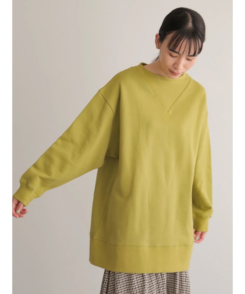 AMERICAN HOLIC（アメリカンホリック）の「変形ガゼット裏毛チュニック ＊（Tシャツ/カットソー・レディース・ネイビー/キャメル/ブルー/アイボリー/オリーブ・FREE）」の3枚目の写真