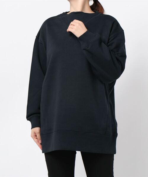 AMERICAN HOLIC（アメリカンホリック）の「変形ガゼット裏毛チュニック ＊（Tシャツ/カットソー・レディース・ネイビー/キャメル/ブルー/アイボリー/オリーブ・FREE）」の6枚目の写真