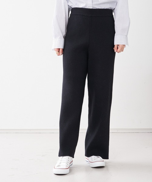 collex（コレックス）の「リブニットパンツ（その他パンツ・レディース・ブラック/ベージュ/キャメル・フリー）」の2枚目の写真