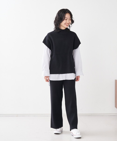 collex（コレックス）の「リブニットパンツ（その他パンツ・レディース・ブラック/ベージュ/キャメル・フリー）」の5枚目の写真