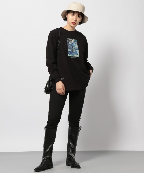 PAGEBOY（ページボーイ）の「モネアートロンT(プリントロンT)（Tシャツ/カットソー・レディース・ブラック/オフホワイト・FREE）」の11枚目の写真