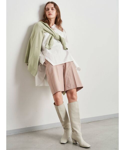 ノーカラーフレアブラウス　シャツ　長袖　新品未使用　エレンディーク NO COLLAR FLARE BL | ELENDEEK/エレンディーク