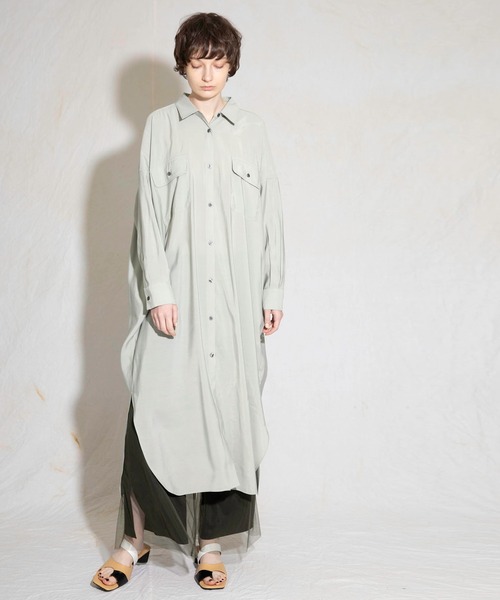 セール バックドレープシャツワンピース シャツワンピース Osmosis オズモーシス のファッション通販 Zozotown