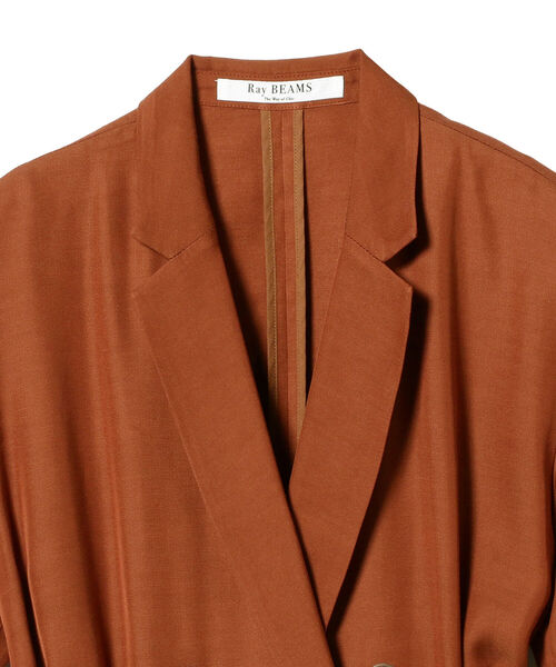 Ray BEAMS（レイビームス）の「Ray BEAMS / ベルテッド ハーフスリーブ ジャケット（テーラードジャケット・レディース・ダークブラウン/イエロー系その他5・ONE SIZE）」の8枚目の写真