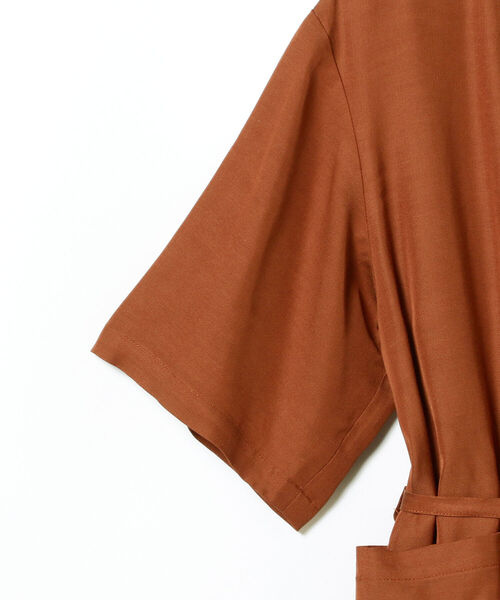 Ray BEAMS（レイビームス）の「Ray BEAMS / ベルテッド ハーフスリーブ ジャケット（テーラードジャケット・レディース・ダークブラウン/イエロー系その他5・ONE SIZE）」の9枚目の写真