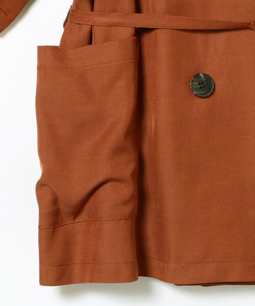 Ray BEAMS（レイビームス）の「Ray BEAMS / ベルテッド ハーフスリーブ ジャケット（テーラードジャケット・レディース・ダークブラウン/イエロー系その他5・ONE SIZE）」の10枚目の写真