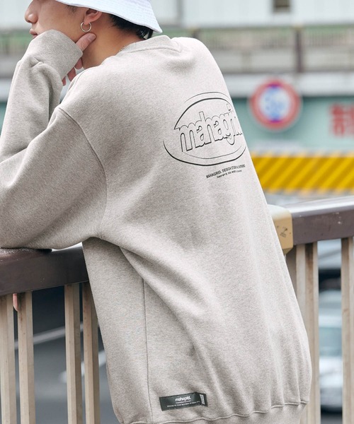 ロゴデザイン ロゴデザイン オーバーサイズプルオーバースウェット スウェット Mahagrid マハグリッド スウェット Mahagrid マハグリッド のファッション 高額売筋の スウェット