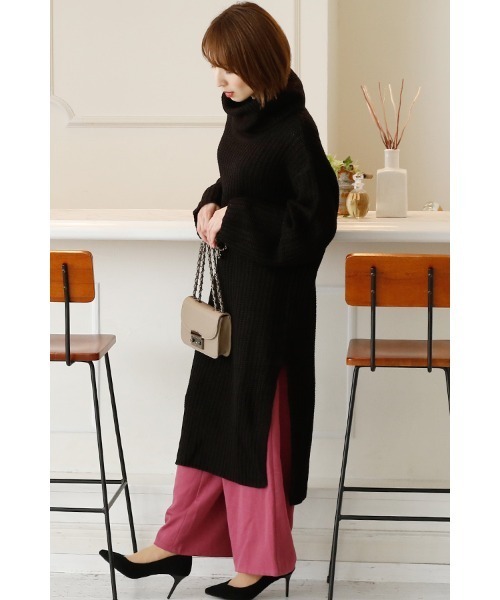 ElegChic(エレグシック)の「オフタートルニットワンピース(ワンピース・レディース・ブラック/モカ・XL/4L/M)」の18枚目の写真