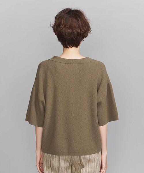 BEAUTY&YOUTH UNITED ARROWS（ビューティーアンドユースユナイテッドアローズ）の「BY ループヤーンスキッパー5分袖ニットプルオーバー -ウォッシャブル-（ニット/セーター・レディース・モカ/ナチュラル・FREE）」の13枚目の写真