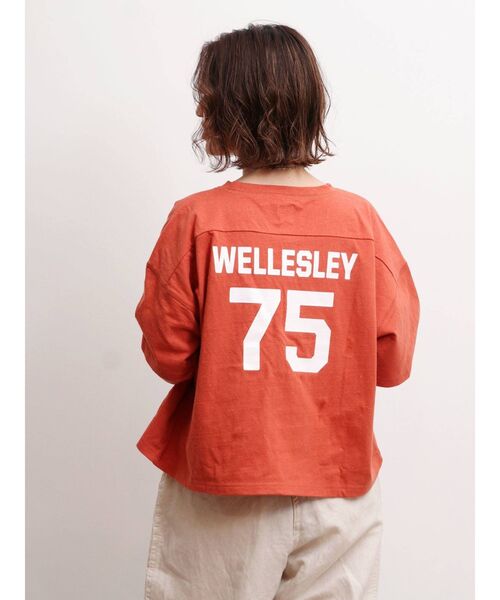 Ungrid（アングリッド）の「バックナンバリングロゴTee（Tシャツ/カットソー・レディース・オフホワイト/オレンジ/ブルー・FREE）」の3枚目の写真