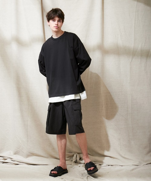 EMMA CLOTHES(エマクローズ)の「コットンナイロンストレッチ ワイドシルエットカーゴショーツ EMMA CLOTHES(その他パンツ・メンズ・ライラック/ブラック/ベージュ・L/M)」の13枚目の写真