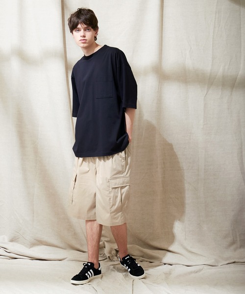 EMMA CLOTHES(エマクローズ)の「コットンナイロンストレッチ ワイドシルエットカーゴショーツ EMMA CLOTHES(その他パンツ・メンズ・ライラック/ブラック/ベージュ・L/M)」の17枚目の写真