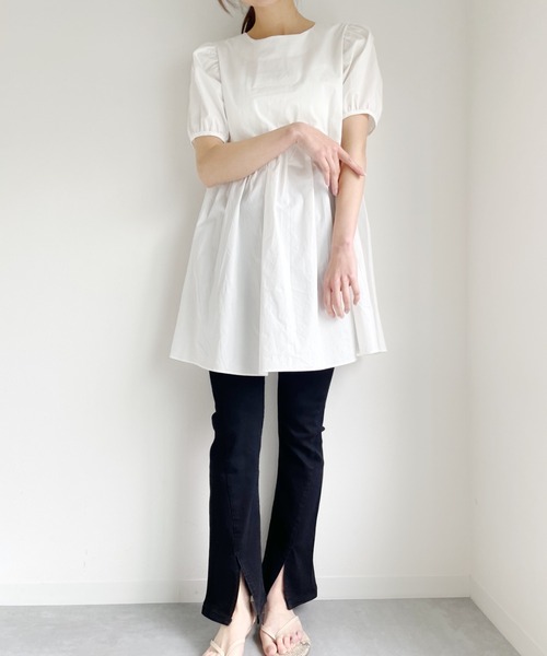 Alite cloth(アリーテクロス)の「スーパーストレッチスリットレギンス風デニム(デニムパンツ・レディース・ブラック/ブルー・S/M)」の10枚目の写真