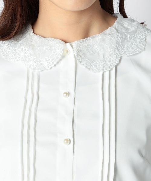 LODISPOTTO(ロディスポット)の「レースカラーふんわりパフブラウス(シャツ/ブラウス・レディース・ピンクベージュ/ホワイト・MEDIUM)」の10枚目の写真