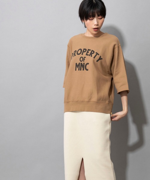 Munich(ミューニック)の「バイオウォッシュフレンチテリー ロゴプリントスウェット(スウェット・レディース・アイボリー/ダークグレー/キャメル・FREE)」の4枚目の写真