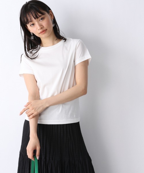JEANASIS（ジーナシス）の「シルケットスムースコンパクトＴ/952235（Tシャツ/カットソー・レディース・ホワイト/ブラック/ピンク系その他・FREE）」の2枚目の写真