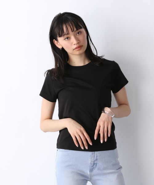 JEANASIS（ジーナシス）の「シルケットスムースコンパクトＴ/952235（Tシャツ/カットソー・レディース・ホワイト/ブラック/ピンク系その他・FREE）」の3枚目の写真