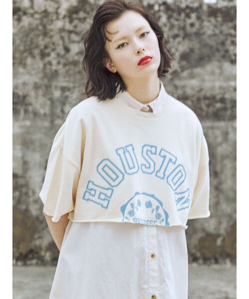 jouetie（ジュエティ）の「カレッジレイヤードシャツワンピース【クロップド】（ワンピース・レディース・アイボリー/ブラック/ネイビー・MEDIUM）」の10枚目の写真