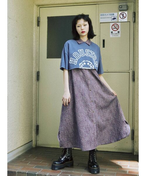 jouetie（ジュエティ）の「カレッジレイヤードシャツワンピース【クロップド】（ワンピース・レディース・アイボリー/ブラック/ネイビー・MEDIUM）」の20枚目の写真